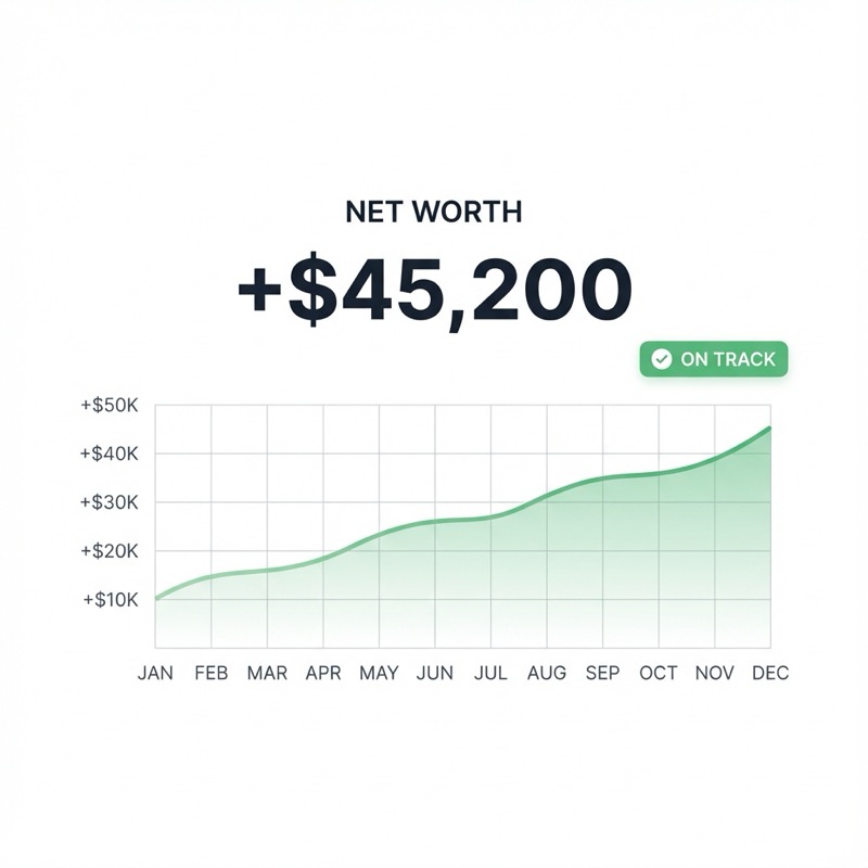 Net Worth graph showing positive growth